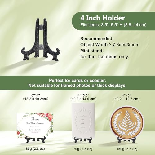 Artliving 4 Inch Black 12pcs/Set Plastic Easels Plate Display Stands Picture Frame Stand Holder - color: Black, size: 4 inch (12 pack)