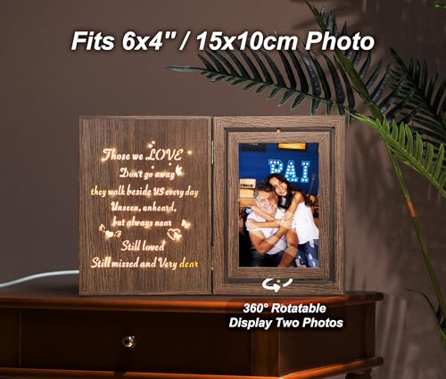 EYITUPC Lighted Wood Memorial Picture Frame: Sympathy Gift, Those We Love - color: Those We Love