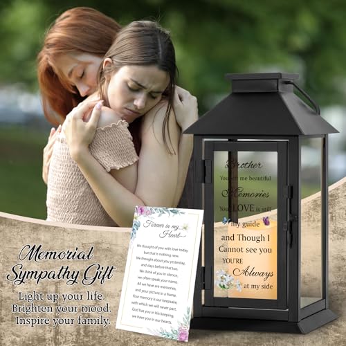 Memorial Lantern for Brother with LED Candle - color: Brother