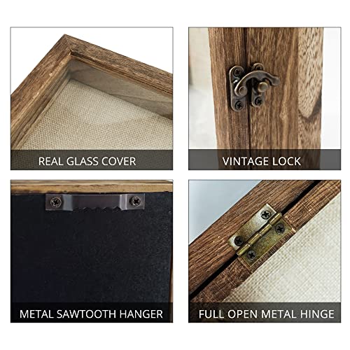 Large Shadow Box Frame 11x14 Display Case, Wood Wedding Bouquet Memory Box - color: Carbonized Black, size: 11"x14" (28x35 cm)