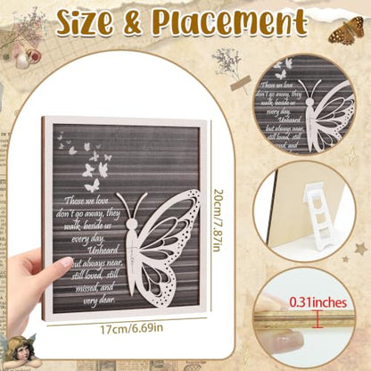 Butterfly Sympathy Gift – Memorial Plaque for Loss of Loved One – Bereavement Gift for Grieving Family, Woman Friends, Her – Remembrance Quote Wood Sign for Funeral, Memorial, Healing Decor - style: Those We Love