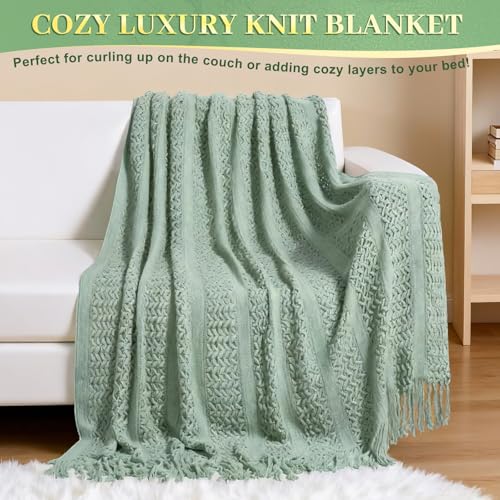 11 PCS Birthday Gifts for Women, Get Well Soon Gifts Baskets for Women Self Care,Thank You Gift,Spa Care Package After Surgery Thinking of You Sympathy, for Mom Her Wife Sister Friend (Blanket) - color: Sage Green