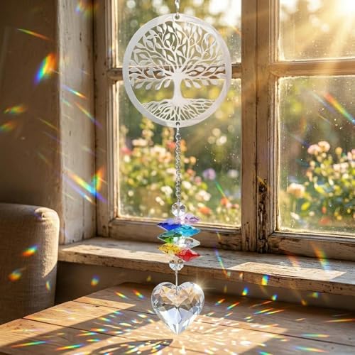 Memorial Gifts for Loss of Loved One, Unique Sympathy Gift Idea Crystal Ball Suncatcher, Rainbow Bereavement Grief Gift Box for Loss of Mom Dad Husband Son Daughter Dog,Tree of Life