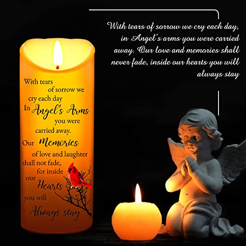 Gerrii Flameless Cardinal Memorial Sympathy Candle LED Battery,Retro Style - style: Retro