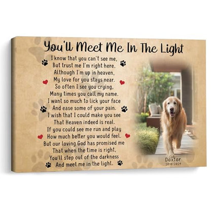 KiKiLuna Personalized Dog Cat Memorial Framed Canvas Poster - color: Design 3