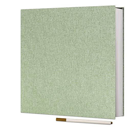 Vienrose Large Photo Album Self Adhesive for 4x6 5x7 8x10 Pictures Scrapbook Album DIY Scrap Book 40 Sticky Pages with A Metallic Pen Grassgreen | Scrapbook Album, 20 Sheets, 4x6 5x7 8x10 Photos, Metallic Pen, DIY Memory Book, Travel Photos, Birthday Gift