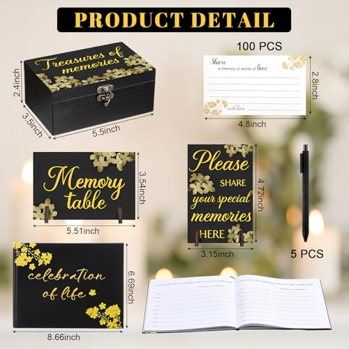 Celebration of Life Guest Book Funeral Memory Cards, Forget Me Not - style: Forget Me Not