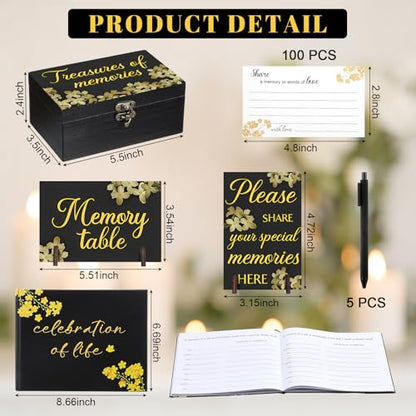 Celebration of Life Guest Book Funeral Memory Cards, Forget Me Not - style: Forget Me Not