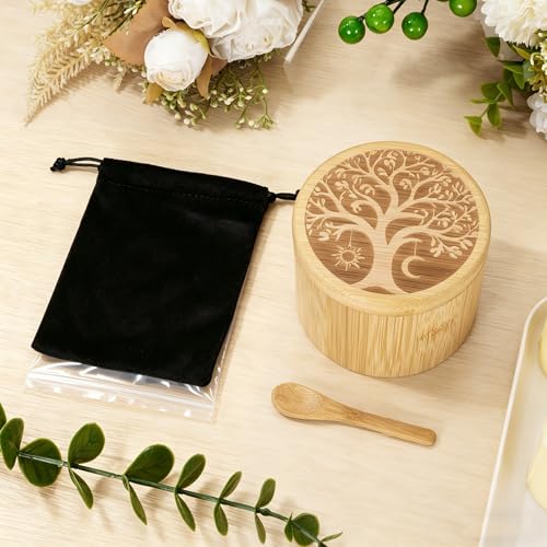 Small Urns for Human Ashes Keepsake Tree of Life Human Urn for Ashes for Women Bamboo Decorative Urn for Cremation Handcrafted Keepsake