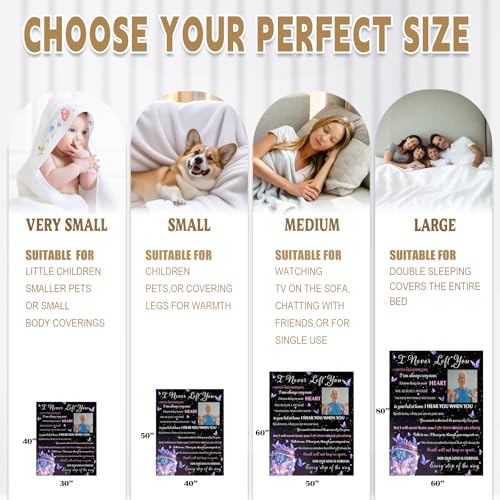 Arovene Ship Next Day, Custom Memorial Blanket with Photo - Printed in USA, A Hug from Heaven Blanket, Personalized Sympathy Gifts for Loss of Loved One Dad Mom Husband Wife Friend Dog Memorial Gifts - color: Style 05