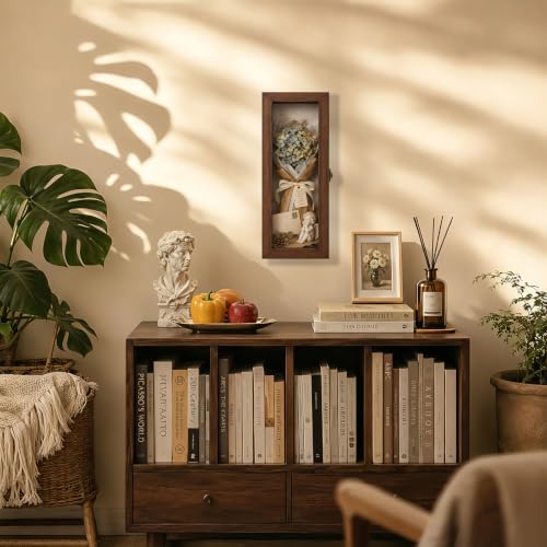 Muzilife 12.5x5 Rustic Shadow Box Pine Wood Picture Frame, 3.94 Deep, Brown - color: Brown, size: 12.5"x5"