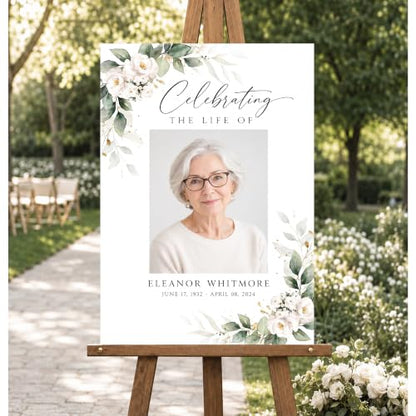 Personalized Funeral Celebration Of Life Welcome Sign #6 - color: Style 6