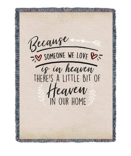 Pure Country Weavers There's A Little Bit of Heaven in Our Home XL - Sympathy Bereavement Gift Tapestry Throw Woven from Cotton - Made in the USA (82x62) - color: Our Home, size: 82" x 62"