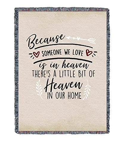 Pure Country Weavers There's A Little Bit of Heaven in Our Home XL - Sympathy Bereavement Gift Tapestry Throw Woven from Cotton - Made in the USA (82x62) - color: Our Home, size: 82" x 62"