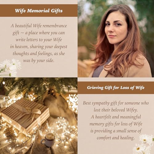 Wife Grieving Gift, Sympathy Condolence Remembrance Memorial Gifts | Letters To My Wife In Heaven Faux Leather Journal with Window Cover 200 Pages A5 Lined for Family Friend Who Loss of Wife - style: Wife