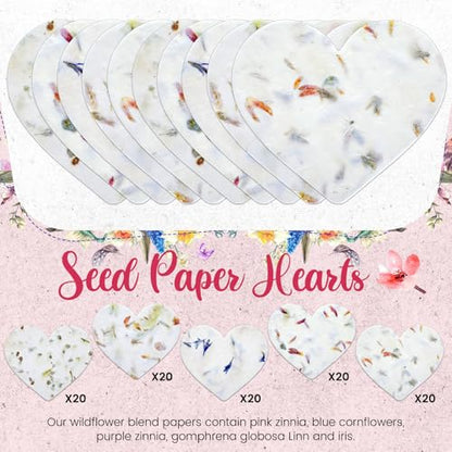 Dunzoom 100 Pcs Handmade Wildflower Seed Paper Tags,Heart Shape - style: Heart Shape