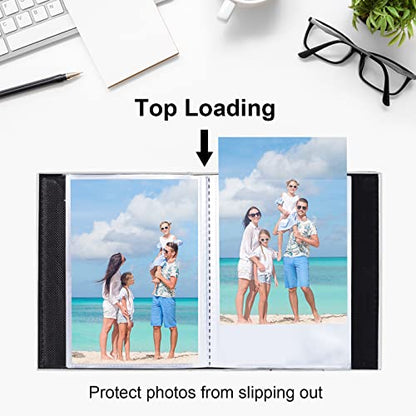 Vienrose Small Photo Album 4x6 Holds 52 Photos, 2 Pack Mini Leather Photo Album with Cover Window, Acid-Free Baby Picture Album for Wedding, Family, Travel & Gift Keepsake, White - color: White, size: 26 Pockets