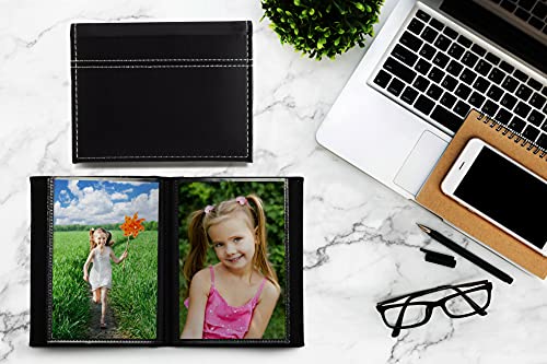 Neil Enterprises Inc. 4x6 Black Photo Album with White Stitching - Holds 24 Photos