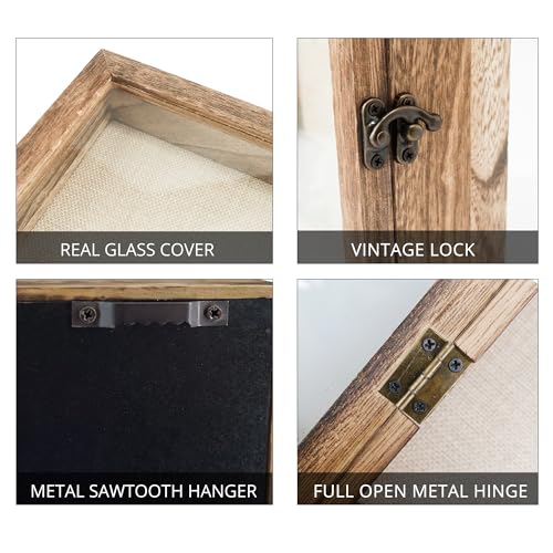 Large Shadow Box Frame 13x16 Display Case, Wood Wedding Bouquet Memory Box - color: Carbonized Black, size: 13"x16" (33x40 cm)