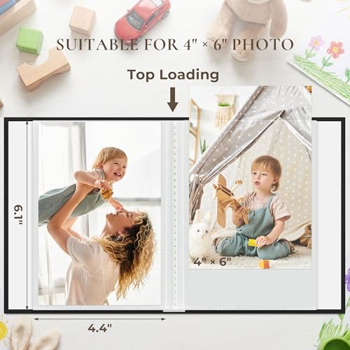 Vienrose 4x6 Mini Photo Album, 2 Pack, 52 Photos, Black - color: Black, size: 4x6 26 Pockets