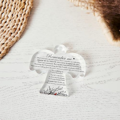 Red Cardinal Gifts, Angel Acrylic Bereavement Memorial Sign Decor, Condolences Remembrance Grief Gift for Loss of Love Ones, Memory Sign for Home Living Room Desk Centerpiece Decor - style: 015