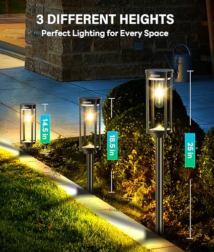COXSENI Solar Pathway Lights Outdoor Waterproof Warm White, 2 Pack - color: Warm White, size: 2Pack