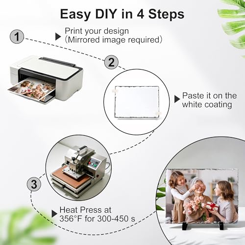 6 Pcs Sublimation Slate Blanks 7.5"x5.7", Sublimation Plaque Photo Slate Rock Stone Picture Frame Blanks Bulk with Display Stand for Gifts Memorials Desktop, Individually Packaged, Rectangular - size: 6"x8"(6 pcs)