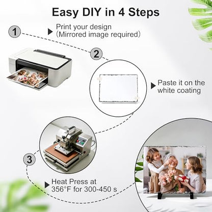 10 Pcs Sublimation Slate Blanks 9.4"x7.4", Sublimation Plaque Photo Slate Rock Stone Picture Frame Blanks Bulk with Display Stand for Gifts Memorials Desktop, Individually Packaged, Rectangular - size: 8"x10"(10 pcs)
