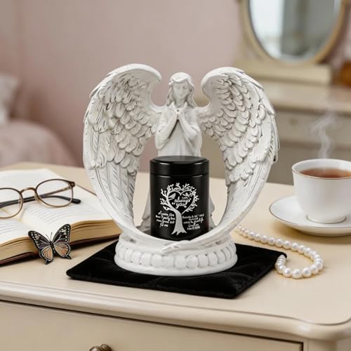 Small Keepsake Urns for Ashes - Small Keepsake Urn with Angel Wings, Pet & Human Ashes Container, Memorial Statue Gift for Mom/Grandma/Women/Dad/Grandpa (Mother-Tree of Life) - color: Mother-tree of Life