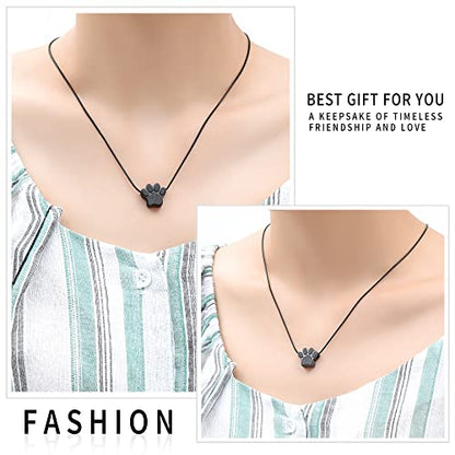 zeqingjw Pet Cremation Jewelry for Ashes Pendant Paw Print Pet Heart Urn Necklace Memorial Keepsake Jewelry for Pet/Dog's/Cat's Ashes - color: Paw Print-1-Black