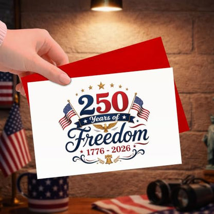 Fourth of July Invitation Greeting Card with Red Envelope, Patriotic Fireworks Community Celebration Card, USA Independence Day Party Invite Card for Family, Friends, Neighbors - color: ame10