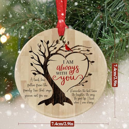 Jocidea Cardinal I Am Always with You - Memorial Christmas Ornament - Condolence Gift - Loss of Loved One Gift - color: Remember the Best Times, the Laughter and the Song