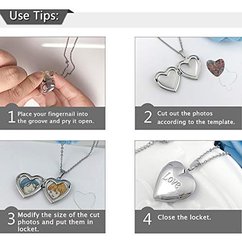 YOUFENG Love Heart Locket Necklace that Holds Pictures Polished Lockets Necklaces Birthday Gifts Unicorn - color: Love