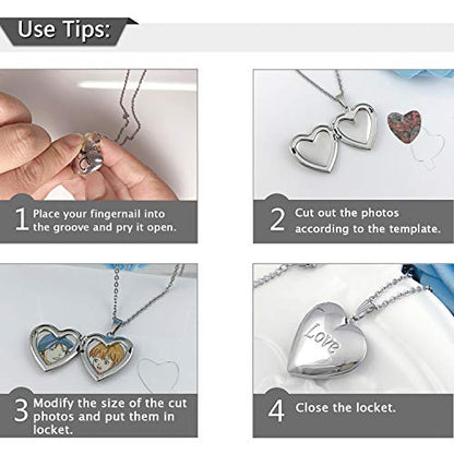 YOUFENG Love Heart Locket Necklace that Holds Pictures Polished Lockets Necklaces Birthday Gifts Unicorn - color: Love