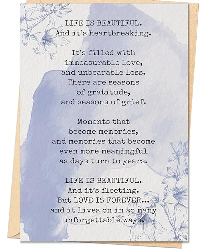 IDU Sympathy Card,Sympathy Cards Gifts for Loss of Loved One,Condolences Cards with Envelopes,Bereavement Card for Friend Family Coworker Neighbor - style: ZN394