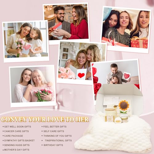 Get Well Gifts for Women, Self Care Spa Kit, Sympathy Care Package, Gift Baskets for Women, Thinking of You Gift for Mom, Sister, Friend