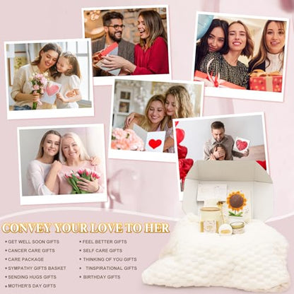 Get Well Gifts for Women, Self Care Spa Kit, Sympathy Care Package, Gift Baskets for Women, Thinking of You Gift for Mom, Sister, Friend