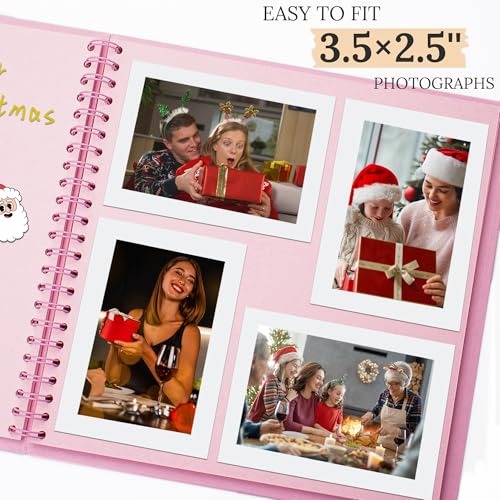 Scrapbook Photo Album 7"x7" 20 Sheets 40 Pages Hardcover Kraft Paper Khaki - color: Pink, size: 7"x7" 20 Sheets