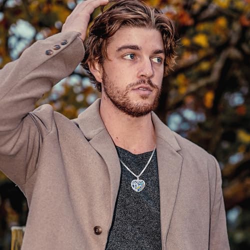 Eusense Cremation Jewelry for Ashes Urn Necklace to Put Ashes In 925 Sterling Silver Memorial Pendant Heart Urn Necklaces for Ashes Necklace for Women Men - style: I-Heart Urn Necklace-Abalone Shell