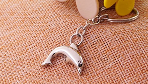 COCO Park Cremation Key Ring Stainless Steel Dolphin Urn Pendant Jewelry Memorial KeyChain for Ashes