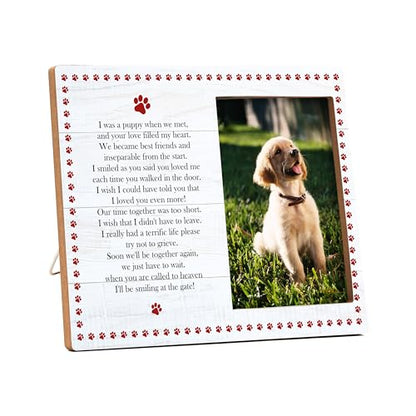 Pet Memorial Pictures Frame, Remembrance Photo Frame, Sympathy Gifts For Loss Of Pet Dog Cat, Farmhouse Home Living Room Bedroom Office Decoration -101