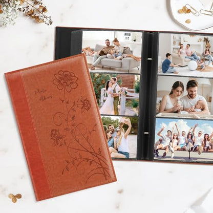 Artmag Photo Album 4x6 300 Photos, Extra Large Capacity Leather Cover Wedding Family Photo Albums Holds 300 Horizontal 4x6 Photos(Brown) - color: Brown, size: 300 Pockets