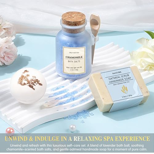 Care Package for Women, 15PC Self Care Gifts for Women Get Well Soon After Surgery, Spa Gift Baskets Mothers Day Birthday Gifts Thank You, Grief, Sympathy Gift for Mom Her Girlfriend Sister Friend - color: Blue