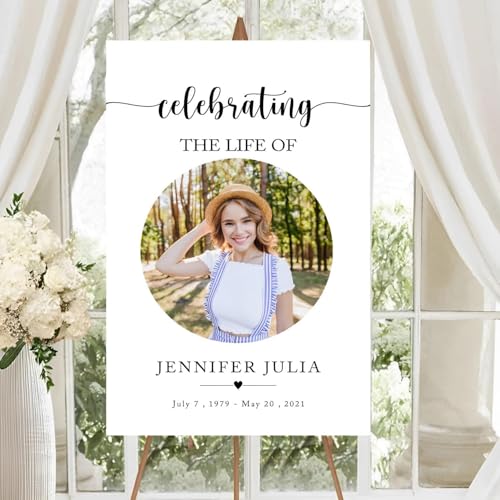 Personalized Funeral Welcome Sign With Image - Celebration of Life Welcome Sign - Funeral Welcome Sign - Memorial Sign Poster - Celebration Of Life Sign - Funeral Photo Sign - In Loving Memory Sign - color: Multi 1