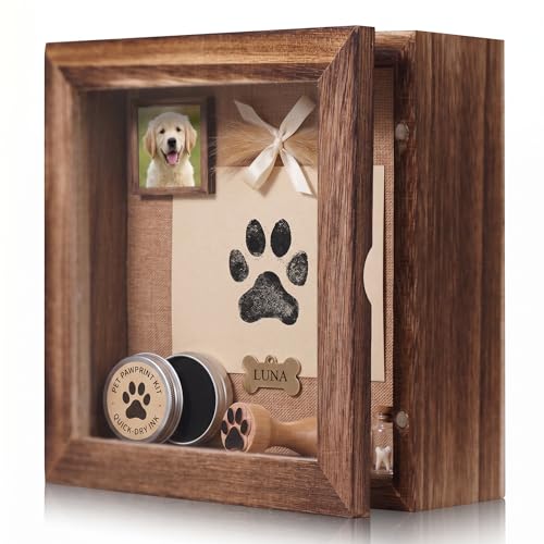 Shadow Box Frame 5x5 , Small Shadow Box Frame Display Case with Linen Backing and Push Pins for Memorabilia, Flowers, Medals – Wall Mounted or Tabletop – Rustic Carbonized Brown - color: 01