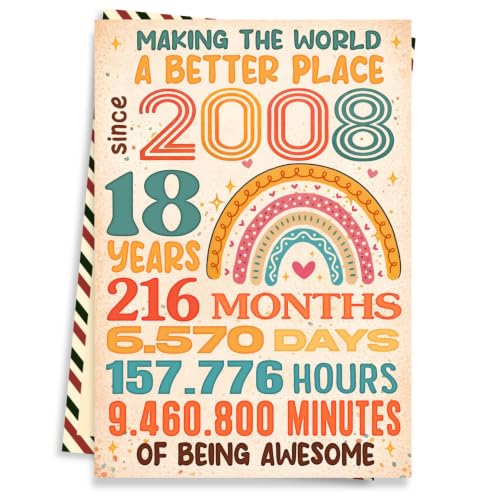 18th Birthday Card, 18 Birthday Card for Girl Boy with Seal and Envelope, Funny 18th Birthdayy Cards for Daughter Granddaughter Son Grandson Friend Sister Brother - color: 18th