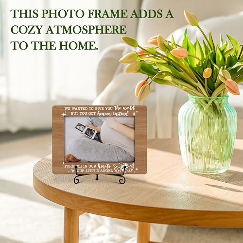 Miscarriage Photo Frame, Sonogram Memorial Wooden Picture Frame, Sympathy Frame For Loss of Loved One, Goodness Miscarriage Gifts, Infant Loss Memorial Gifts For Mom Dad, 15