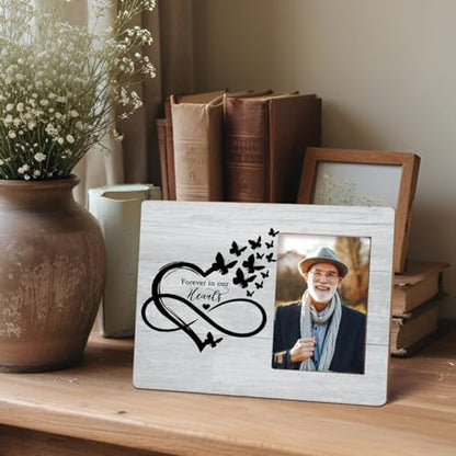 Lacama Memorial Picture Picture Frame 4x6 Sympathy Gifts for Loss Loved One - color: Forever in our Hearts