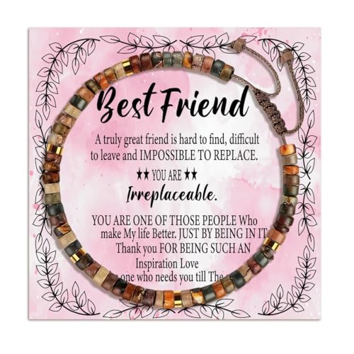 Inspirational Birthday Gifts Healing Stone Bracelets for Women Best Sister Girls - color: Friend