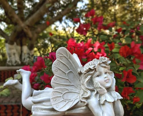 MeritMode Fairy Garden Figurines - Angel Statue with Butterfly - style: fairy Garden statue